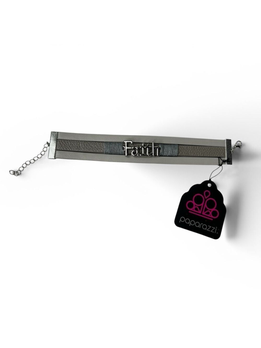 Paparazzi Silver 'Faith' Charm Bracelet